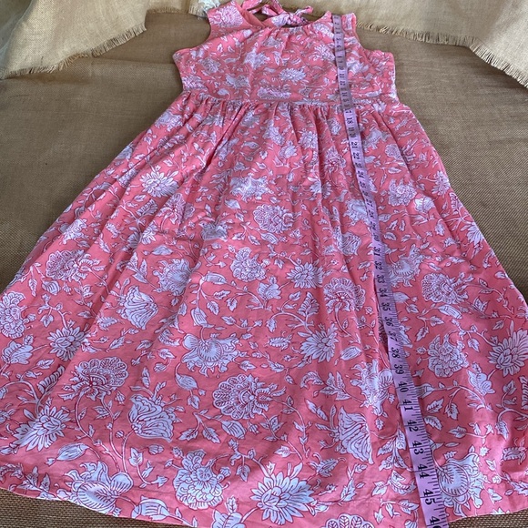 JCREW Factory Tie Neck Vivid Coral & white Floral MIDI Dress With Pockets - Picture 9 of 14